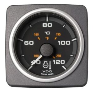 Veratron 52 Mm (2-1/16") Acqualink Coolant Temp Gauge 40 Degree To120 Degreec - Black Dial & Bezel