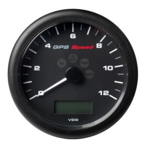 Veratron 4-1/4" (110mm) Viewline Gps Speedometer 0-12 Knots/Kmh/Mph - 8 To 16v Black Dial & Bezel