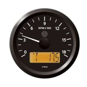 Veratron 3-3/8" (85 Mm) Viewline Tachometer - 0 To 6000 Rpm - 8 To 32v - Black Dial & Triangle Bezel