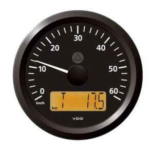 Veratron 3-3/8" (85 Mm) Viewline Speedometer - 0 To 60 Kmh - 12/24v - Black Dial & Triangular Bezel