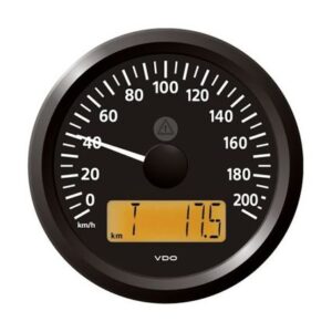 Veratron 3-3/8" (85 Mm) Viewline Speedometer - 0 To 200 Kmh - 12/24v - Black Dial & Triangular Bezel