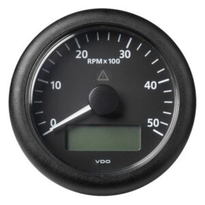 Veratron 3-3/8" (85mm) Viewline Tachometer W/Multi-Function Display - 0 To 5000 Rpm - Black Dial & Bezel