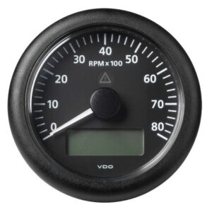 Veratron 3-3/8" (85mm) Viewline Tachometer With Multi-Function Display - 0 To 8000 Rpm - Black Dial & Bezel