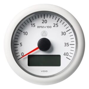 Veratron 3-3/8" (85mm) Viewline Tachometer W/Multi-Function Display - 0 To 4000 Rpm - White Dial & Bezel