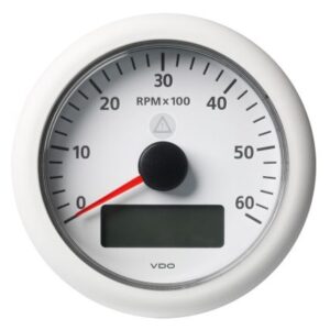 Veratron 3-3/8" (85mm) Viewline Tachometer W/Multi-Function Display - 0 To 6000 Rpm - White Dial & Bezel