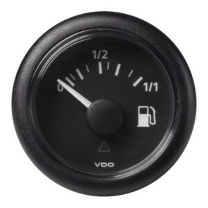Veratron 52mm (2-1/16") Viewline Fuel Level Gauge 0-1/1 - 3 To 180 Ohm - Black Dial & Round Bezel
