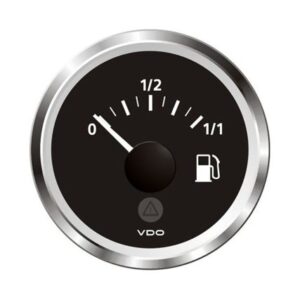 Veratron 52mm (2-1/16") Viewline Fuel Level Gauge 0-1/1 - 3-180 Ohm - Black Dial & Chrome Triangular Bezel