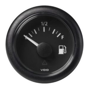 Veratron 52mm (2-1/16") Viewline Fuel Level Gauge Empty-Full - 0-90 Ohm - Black Dial & Round Bezel