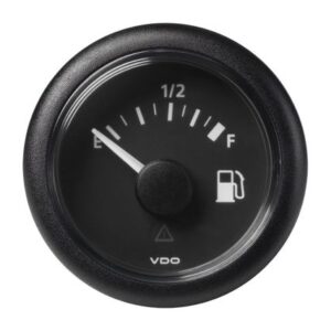 Veratron 52mm (2-1/16") Viewline Fuel Level Gauge Empty-Full - 90-4 Ohm - Black Dial & Round Bezel