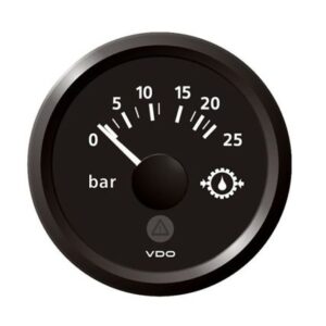 Veratron 52mm (2-1/16") Viewline Transmission Oil Pressure 25 Bar/350 Psi - Black Dial & Triangular Bezel
