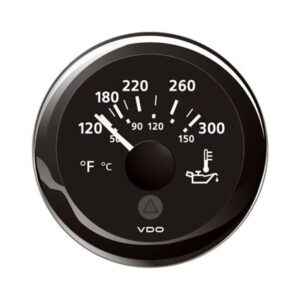 Veratron 52mm (2-1/16") Viewline Oil Temperature Gauge 120-300 Degreef - Black Dial & Bezel