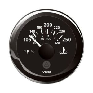Veratron 52mm (2-1/16") Viewline Water Temperature Gauge - 100-250 Degreef - Black Dial & Bezel
