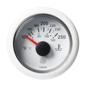 Veratron 52 Mm (2-1/16") Viewline Temperature Gauge 105 Degreef To 250 Degreef - White Dial/Bezel