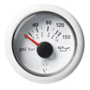 Veratron 52mm (2-1/16") Viewline Engine Oil Temperature Pressure Gauge - 150 Psi - White Dial & Bezel