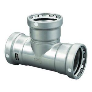 Viega Megapress 4" Carbon Steel Tee W/Fkm - Triple Press Connection - Smart Connect Technology