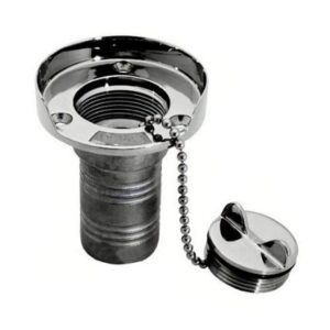 Whitecap Gas Hose Deck Fill W/Splash Guard - 1-1/2" Chain