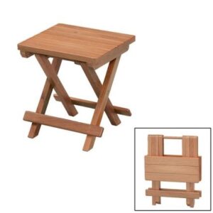 Whitecap Teak Grooved Top Fold-Away Table/Stool