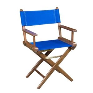 Whitecap Director'S Chair W/Blue Seat Covers - Teak