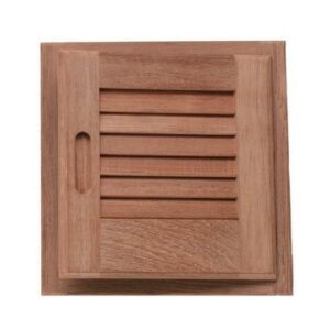 Whitecap Teak Louvered Door & Frame - Right Hand - 12" X 12"