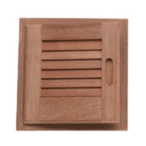 Whitecap Teak Louvered Door & Frame - Left Hand - 12" X 12"