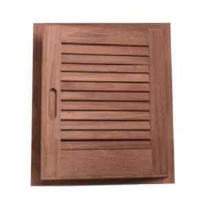 Whitecap Teak Louvered Door & Frame - Right Hand - 15" X 15"