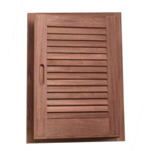 Whitecap Teak Louvered Door & Frame - Right Hand - 15" X 20"