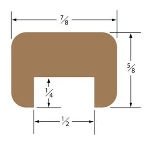 Whitecap Teak 1/2" Track Bulkhead Molding