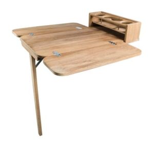 Whitecap Cockpit Table W/Folding Leaves & 4 Cupholders - Teak