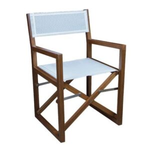 Whitecap Director'S Chair W/White Batyline Fabric - Teak