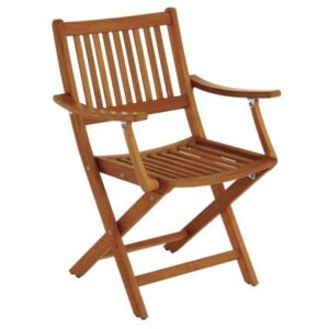 Whitecap Folding Chair W/Arms - Teak