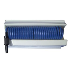 Whitecap 25' Blue Coiled Hose W/Mounting Case